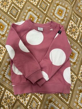 Polarn O. Pyret Oversized Polka Dot Sweatshirt | Mauve Pink | Size 4-5Y (110)